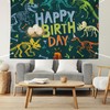 Dinosaur Happy Birthday Backdrop Banner Dinosaur Birthday Photography Background Trex