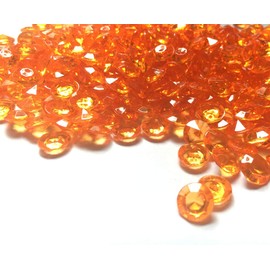 Jane Shop Acrylic Diamonds, 10mm Acrylic Color Faux Round Crystals Treasure Gems, 0.4 inch Tabletop Confetti Crystals for Table Confetti, Vase Fillers, Party Decoration (1000pcs Orange)