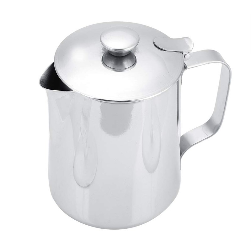 Stainless Steel Coffee Frothing Pitcher 600ml with Ergonomic Handle and
