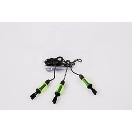 3 x Carp Coarse Fishing Chain Bite Alarm Bobbings Swingers Indicators BOX (Green)