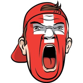 Zirni Switzerland Europe Football Fan National Flag Face World Cup Soccer Sticker Decal Design