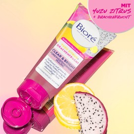 Biore Clear and bright pore refining exfoliation. Contents: 100 ml - with yuzu citrus and dragon fruit extracts
