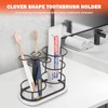 HarJue Toothbrush Holder Stand for Bathroom, Metal Toothbrush Organizer with