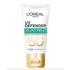 L'Oréal Paris Protector Solar Diario Anti-Brillo FPS50+ UV Defender Tono Claro, 40g