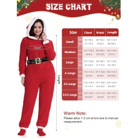 FancyFun Adult Christmas Onesie for Women Pajama Green Elf Outfit One Piece Holiday Santa with Belt Socks
