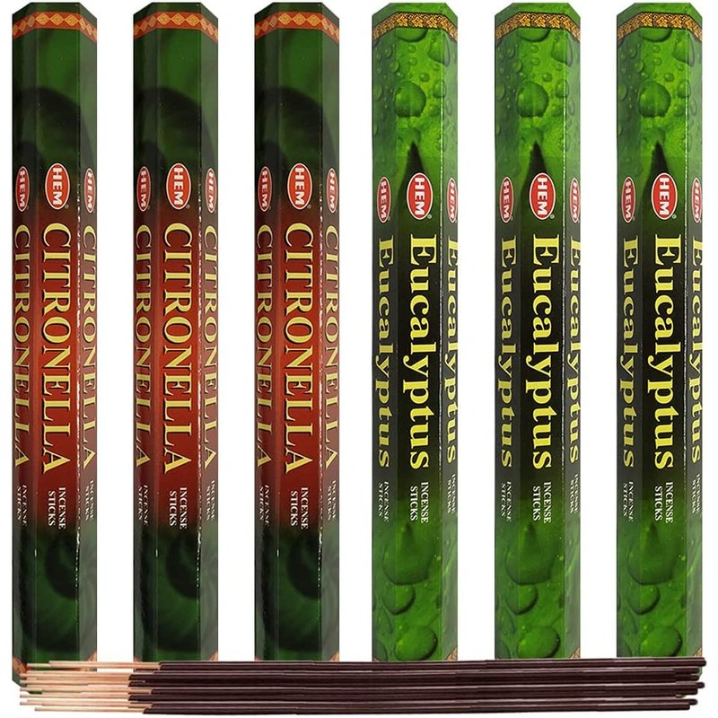 Citronella & Eucalyptus Incense Sticks & Holder Bundle Variety Pack