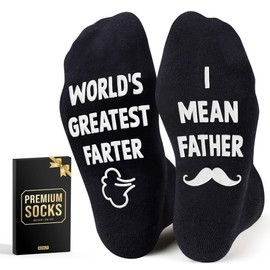 VICRAZY Father's Day Gifts From Daughter Or Son - Funny Dad Socks, Father Birthday Gift, Funny Socks For Men, Grandpa Father's Day Gift, Cool Gifts For Dads, Unique Present For Men