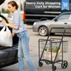 Folding Shopping Cart with Waterproof Bag, Grocery Cart with Encrypted