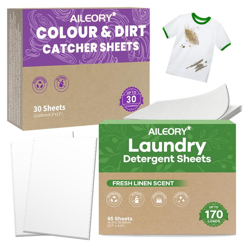 Eco-Friendly Laundry Detergent Sheets and Dye-Resistant Sheets - Contains 85