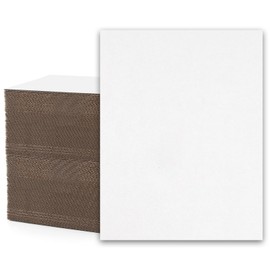 Mat Board Center, 100 Pack 8.5X11 Corrugated Cardboard Sheets, 1/16 inch thick, Flat Cardboard Inserts for Mailing, Packaging & Shipping, Cardboard Backing, Craft Card Board (White on one side)