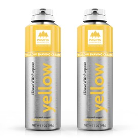 Pacific Shaving Company YELLOW Shaving Cream - Shave with Purpose - Safe & Natural Ingredients, Cruelty Free, Made in the USA - Pack of 2 (7 oz each)