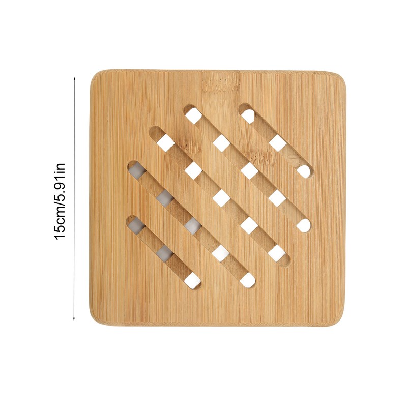 5 Pcs Bamboo Hot Pad Table Mat Bamboo Trivet Pot