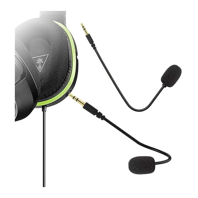 Jowxsx Black Headset Microphone Adjustable 360 Degrees Bendable Jack Headphone