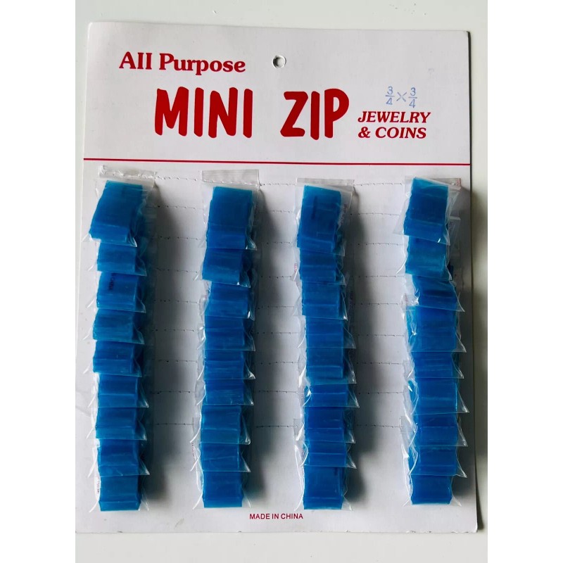 All Purpose 36 PK/16 ea MINI Ziplock Bags BLUE 3/4"