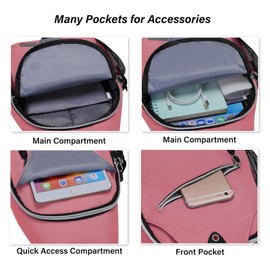 MOSISO Sling Backpack, Multipurpose Crossbody Shoulder Bag Travel Hiking Daypack, Dusty Rose, Medium