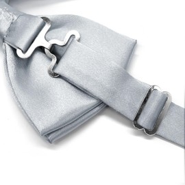 Medsuo Adjustable Bowtie, Men BowtiePre-Tied Bow Tie for Parties (Silver)