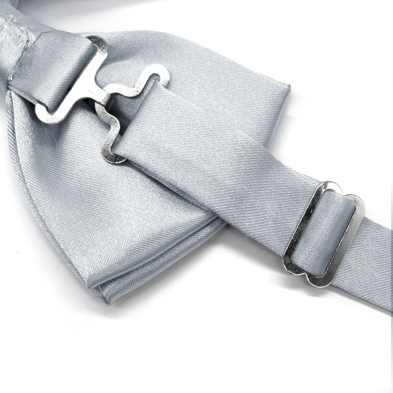 Medsuo Adjustable Bowtie, Men BowtiePre-Tied Bow Tie for Parties (Silver)