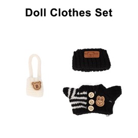 BOXOB 3pcs Clothes Set for Doll, Cute Plush Toy Dress Up Outfit Stylish Clothes Accessories for 6.7in Doll