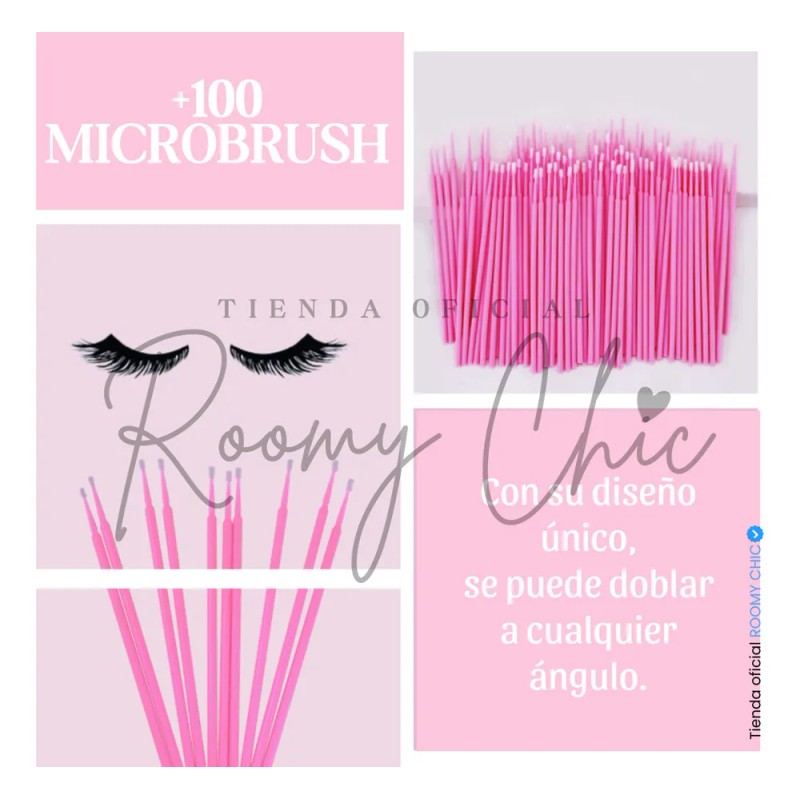 Ventilador+50 Cepillos+100 Microbrush Extensiones Pestañas
