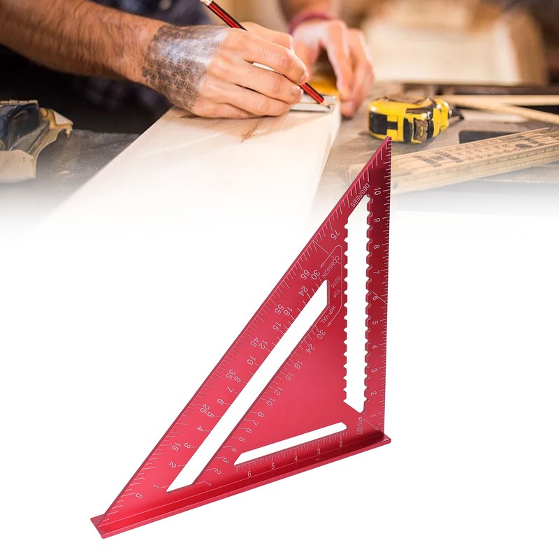Woodworking Triangle Aluminum Alloy Red Corrosion Resistance Clear Scale Carpentry