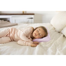 Tiny Twinkle Toddler Pillow with Fitted Pillowcase | Ergonomic Shape with Resilient, Cloud-Like Memory Foam for Comfortable Sleeping | Kids Travel Pillows (Orchid)