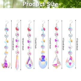 Pack of 6 Suncatcher Crystal Window, Suncatcher Crystal Pendant, Crystals Rainbow Suncatcher, Window Decoration, Hanging Crystal, Garden Crystal Prism Light Catcher for Home, Office, Garden Decoration