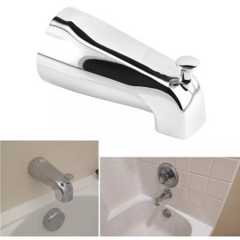 Unbranded US Standard Bath Slip-On Diverter Polished Chrome 4in Tub Spout For 1/2"