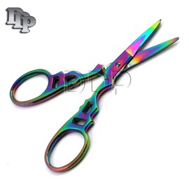 DDP MULTI TITANIUM COLOR RAINBOW SEWING CRAFT EMBROIDERY SCISSORS 3.5" VICTORIAN STYLE BTS-643