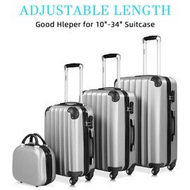 Luggage Straps for Suitcases,4 Pack Adjustable Suitcase Straps with Password Lock Clip, Extra Long 230 & 200 CM for 10-34" Suitcase, Bungee Straps with Suitcase Tags Travel Accessories (Black & Blue)