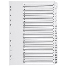 Q-Connect 1-25 Index Multi-Punched Reinforced Board Clear Tab A4 White