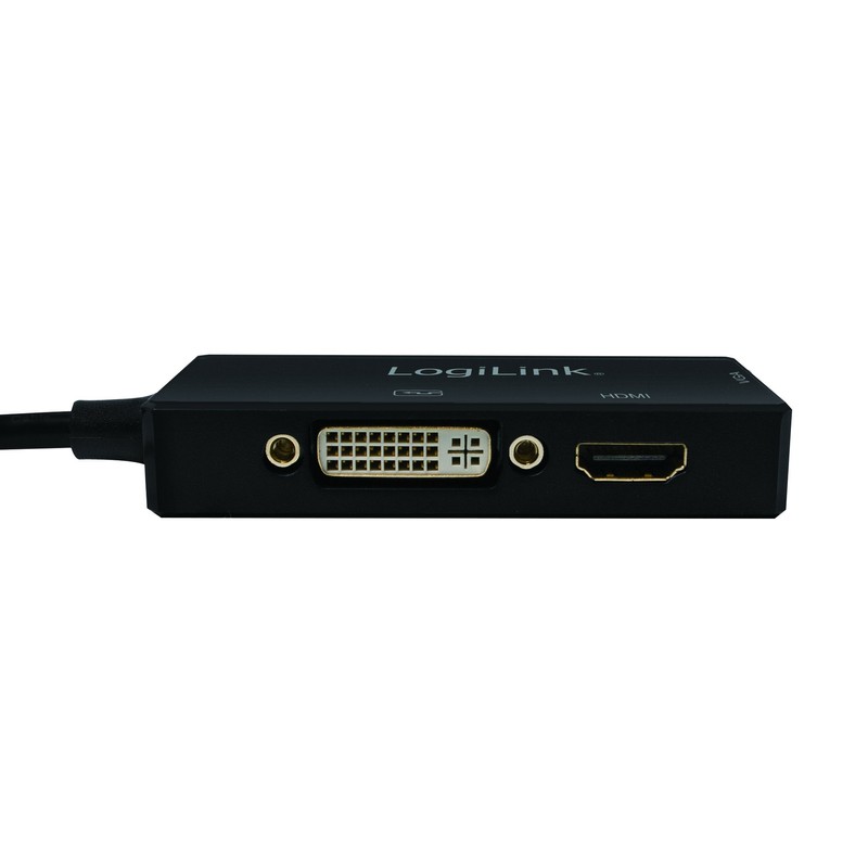 LogiLink CV0109 4K DisplayPort to DVI/HDMI/VGA Adapter Black