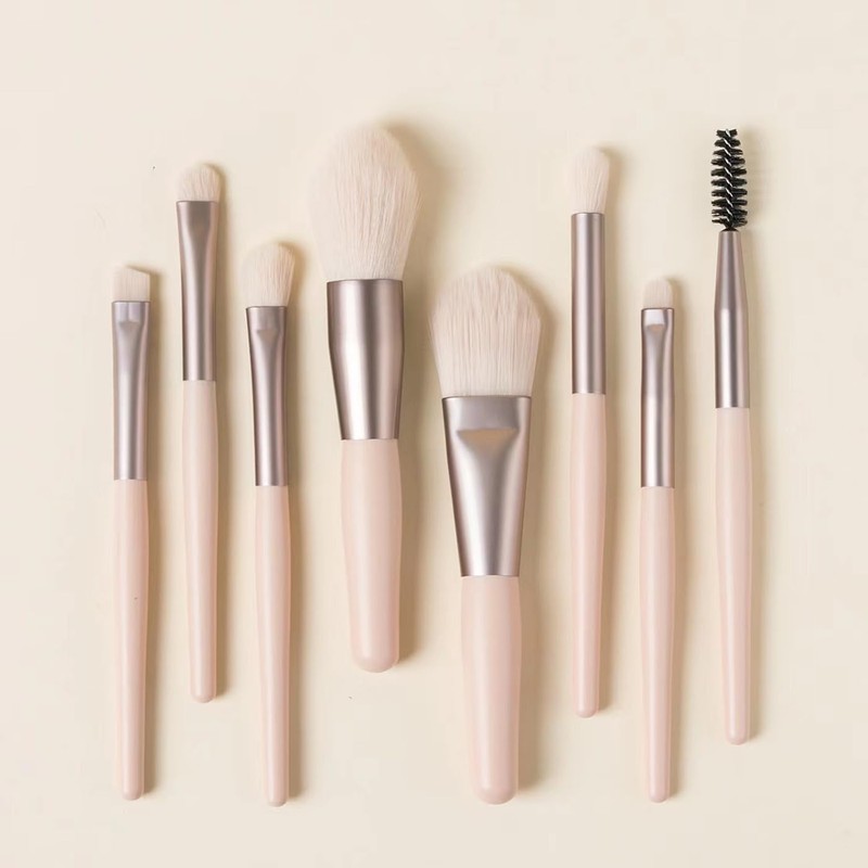 LUYING Makeup Brushes Apricot 8 Pieces Makeup Brushes, Premium Fiber
