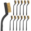 12 Pcs Mini Wire Brushes Plastic Handles Brass Wire Brush