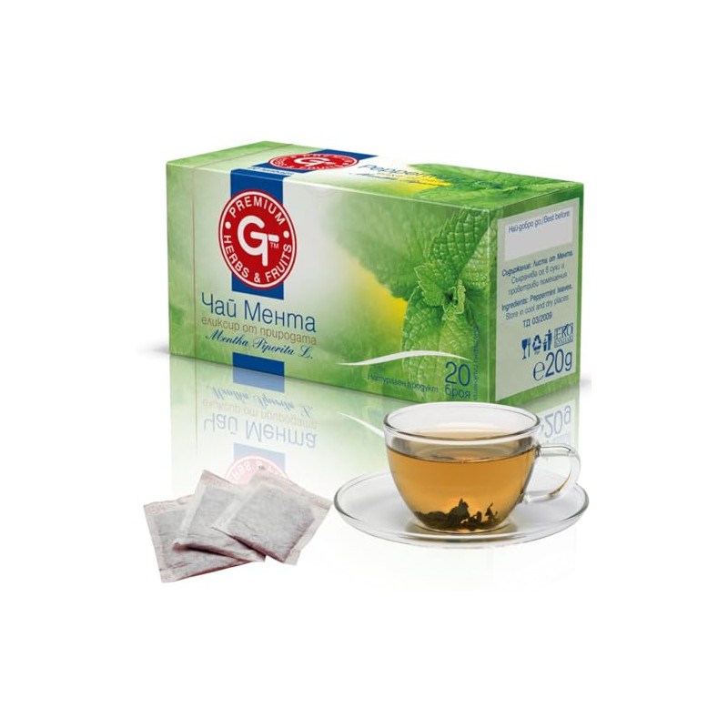 Premium GT Herbs & Fruit Peppermint Tea in 20 Biodegradable