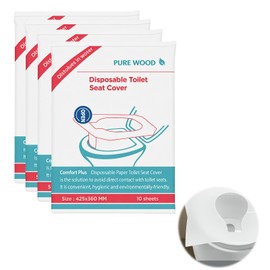 40 Stück Einweg Toilettensitzbezug,Toilettenauflage,Spülbar und Wasserdicht,WC Sitzauflage für Reisen,Büro,Öffentliche Toiletten,Ideal für Erwachsene und Kinder