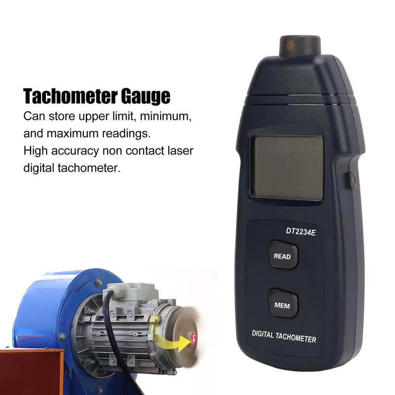 Digital Tachometer Laser Photo Non Contact Tach Meter Measurement Tool