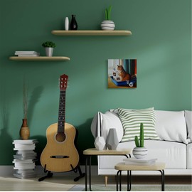 Stupell Industries Litter Box Reading Funny Cat Pet Painting Canvas Wall Art, 17 x 17, Design by Artist Lucia Heffernan