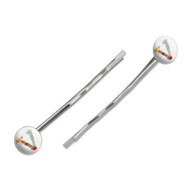 Letter V Floral Monogram Initial Bobby Pins Barrettes Hair Styling Clips