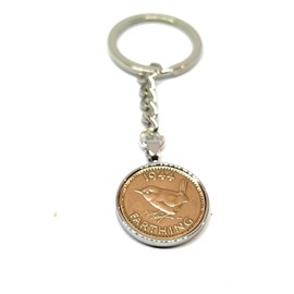 OCC Old Coin Cufflinks 1944 80th Birthday Keyring Farthing Keyring Mum, Dad, Brother, Sister 80th birthday gift for women