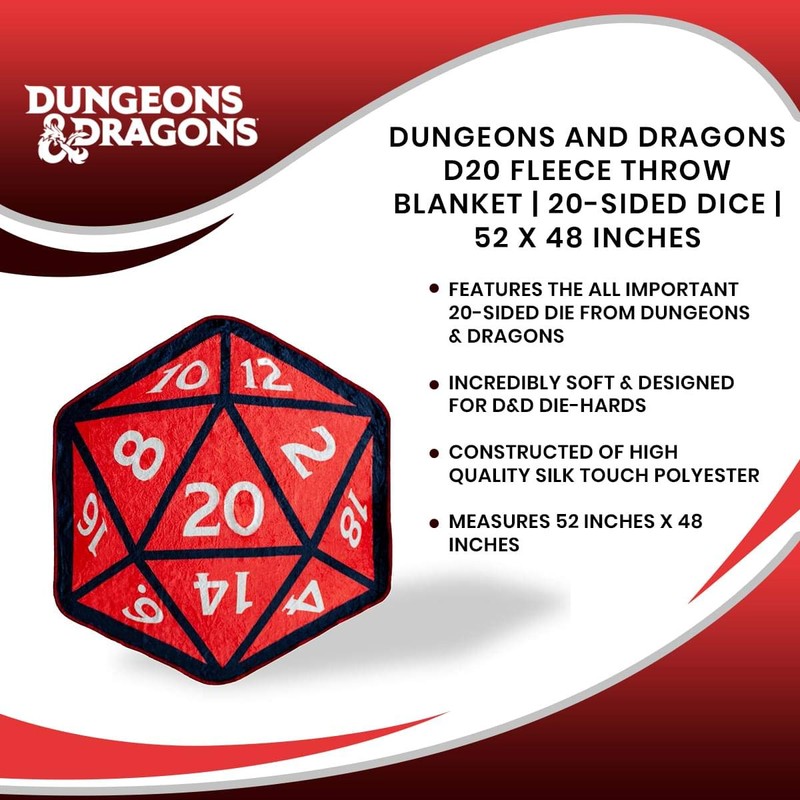 Just Funky Dungeons And Dragons D20 Fleece Throw Blanket |