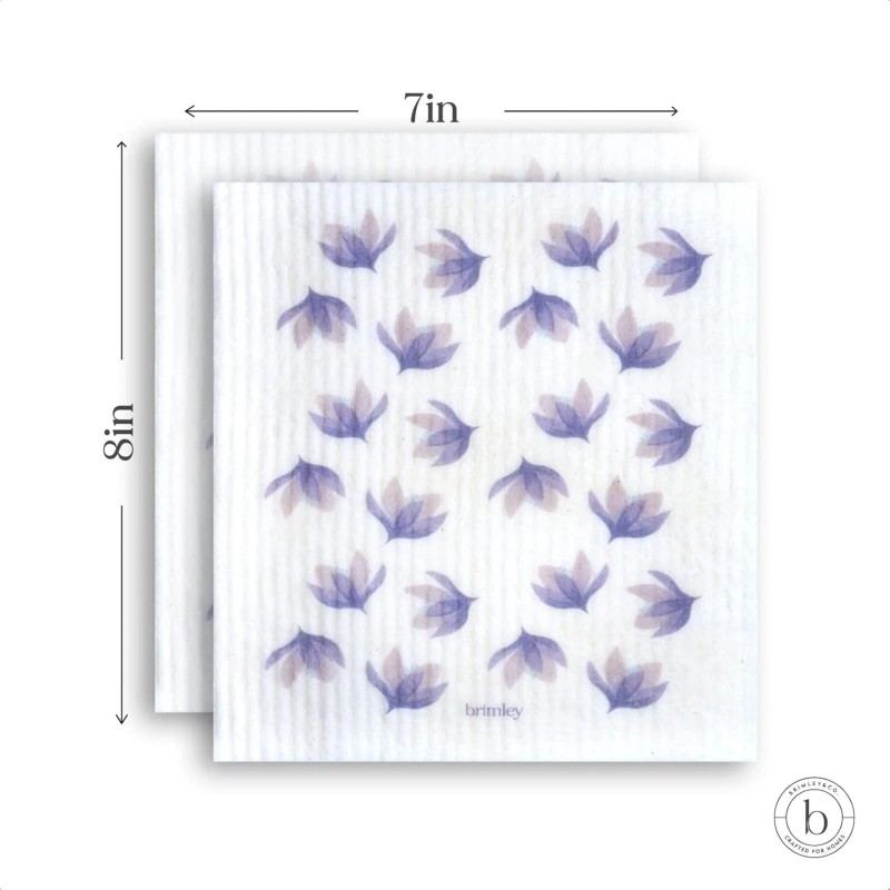 brimley Reusable Swedish Dishcloth Set 6 Pieces (Floral Print)