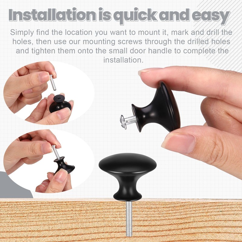 saerryor 20 Pcs Drawer Knobs Cabinet Knobs Black Door Knobs