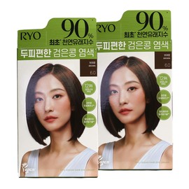 Ryeo scalp-friendly black bean hair dye 6.0 brown x2 / 려 두피 편한 검은콩 염색약 6.0 브라운 x2개
