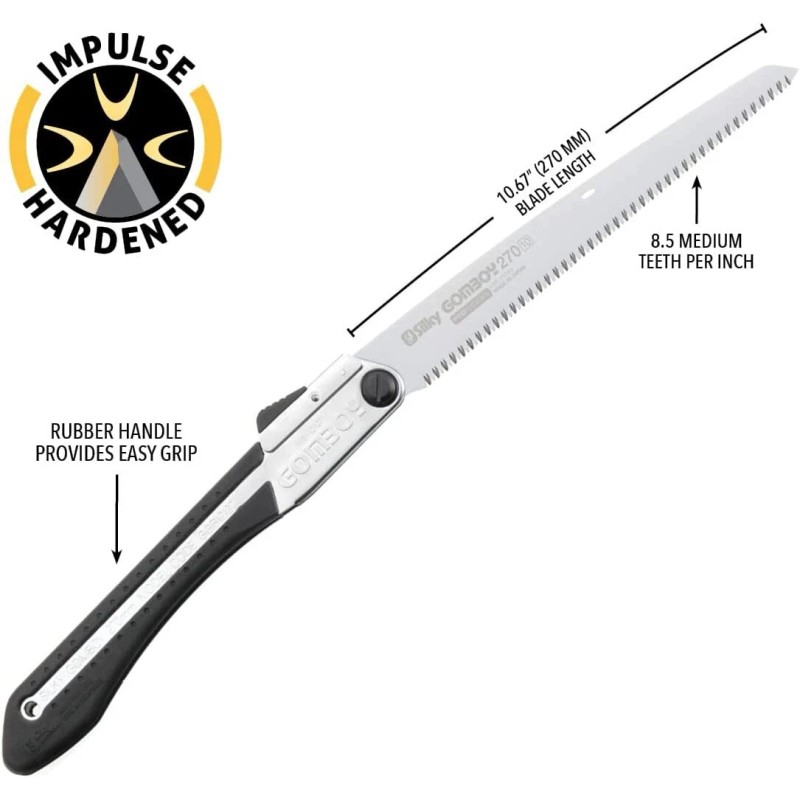 Silky Gomboy Straight Professional Folding Saw 270mm Medium Teeth Blade