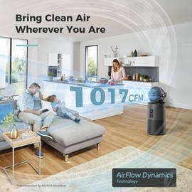 AROEVE AROEVE Air Purifiers Fan for Home Large Room With 2-In-1 Air Circulator Fan System And Smart WIFI Cover 1980 Sq.Ft Oscillating Air Purifier With Washable Filter For Indoor Whole Home, MK08W-Space Gray