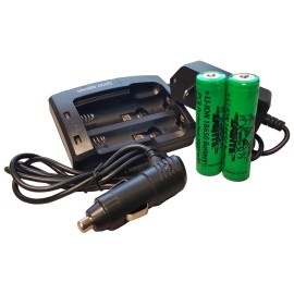 Wicked Lights 18650 2-Position Charger Kit with 2 18650 Batteries W2045