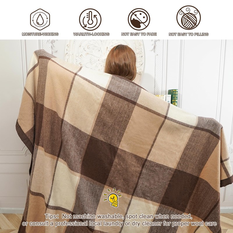 YOUR MOON 100% Pure Wool Blanket King Size, Australian Organic