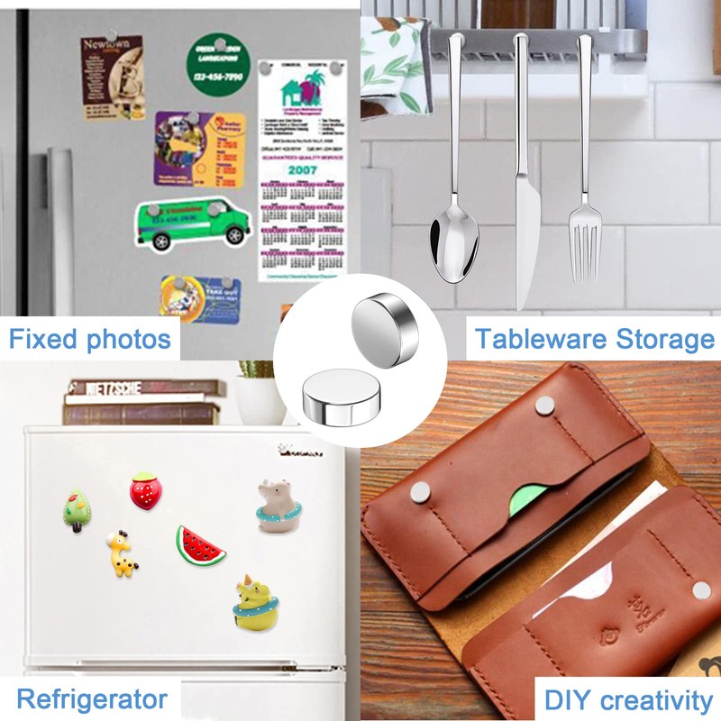 MIN CI Pack of 10 Neodymium Magnets Strong - 15