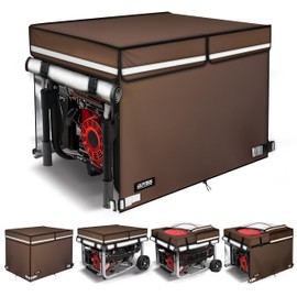 2025 Upgrade 900D+210D Heavy Duty Thicken Fabric. GUYISS Generator Covers While Running. 32"L×24"W×24"H, Top Can Be Opened for Refueling, Compatible with 4500W-10000W Frame Generator, Coffee.