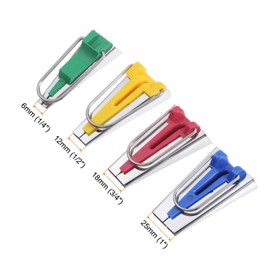 HARFINGTON Bias Tape Maker Kit 6mm 12mm 18mm 25mm Single and Double Fold Fabric Bias Binding Maker Sew Tool for Fabric Quilting Sewing Crafting DIY, 4 Colors